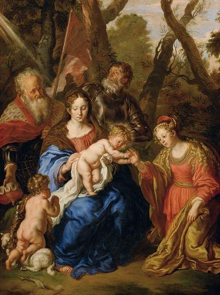 SANDRART, Joachim von Mystische Verlobung der Hl. Katharina und die Hll China oil painting art